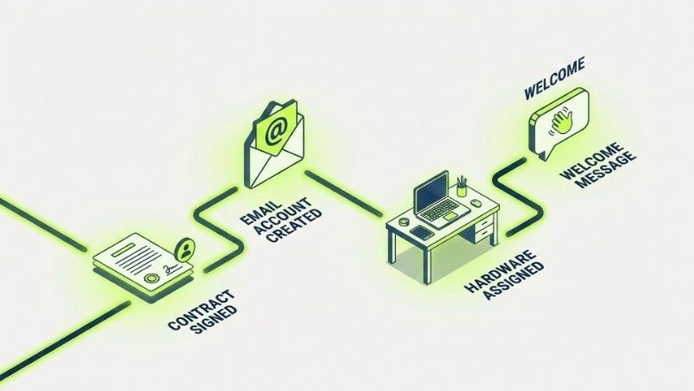 Schéma d'un workflow d'onboarding automatisé pour PME tunisienne
